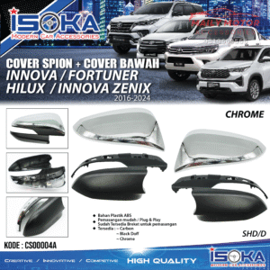 Cover Spion + Cover Bawah Innova - Fortuner - Hilux - Zenix Crome
