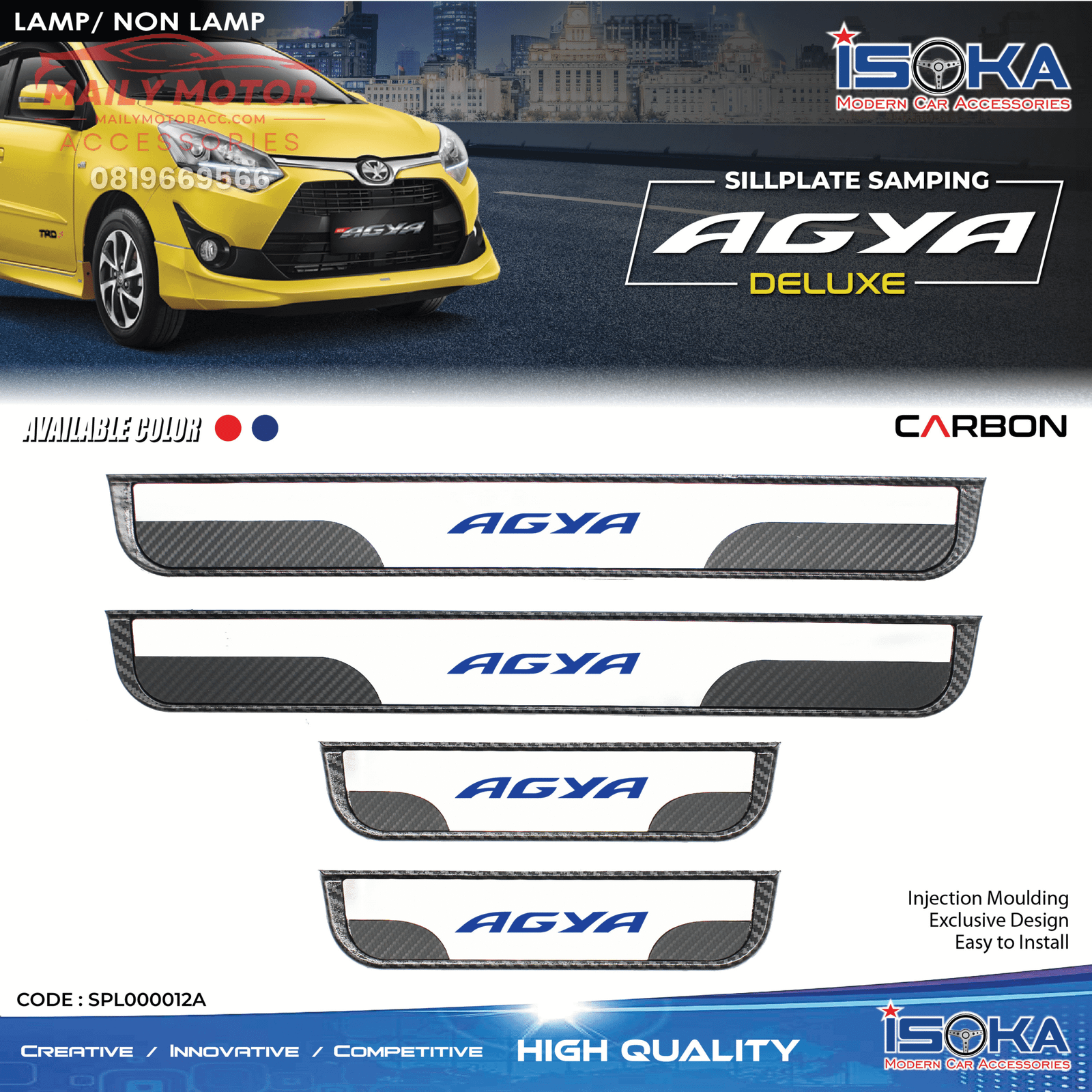 Sill Plate Samping Agya Deluxe Lamp & Non Lamp - Gambar 2