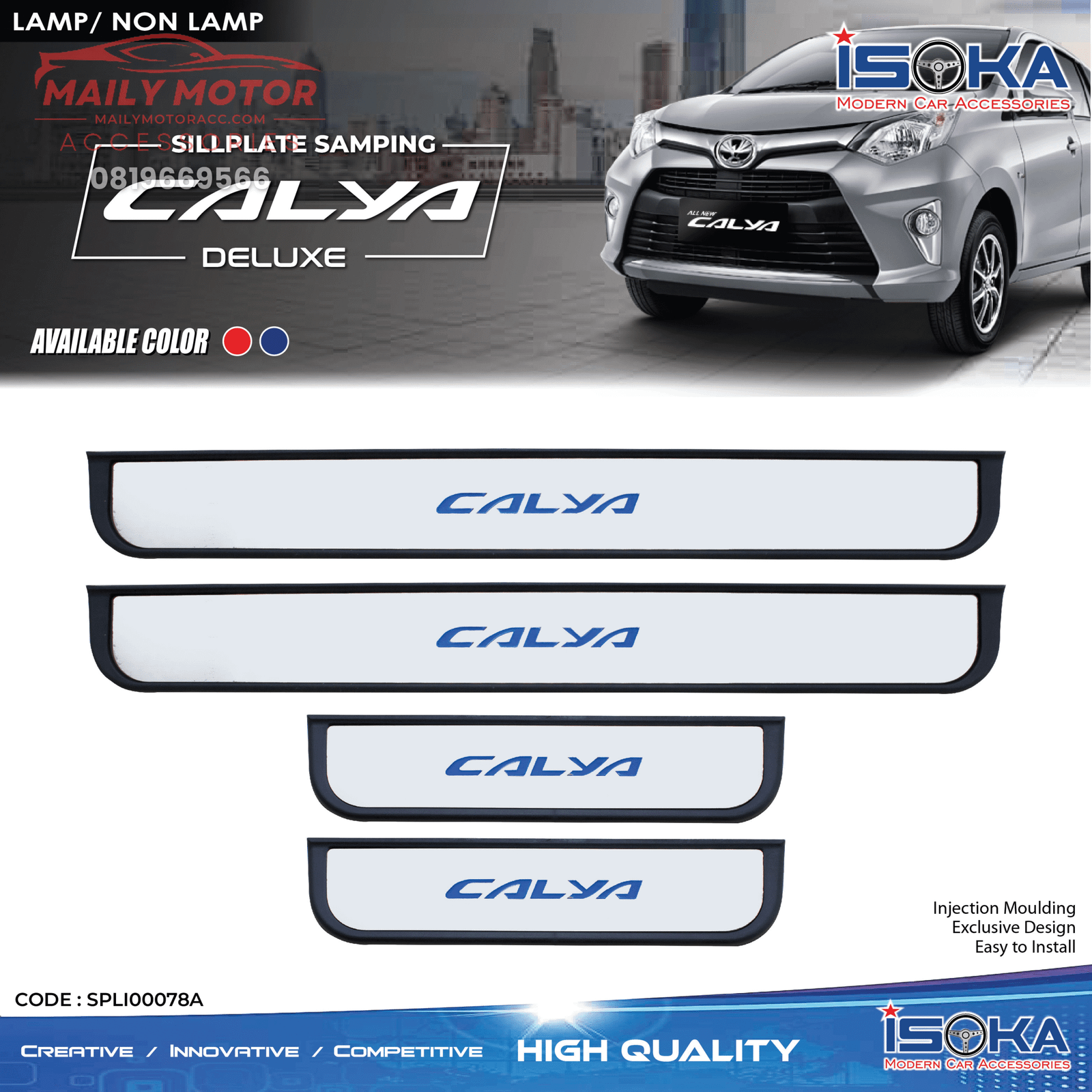 Sill Plate Samping Calya Deluxe Silver Lamp & Non Lamp