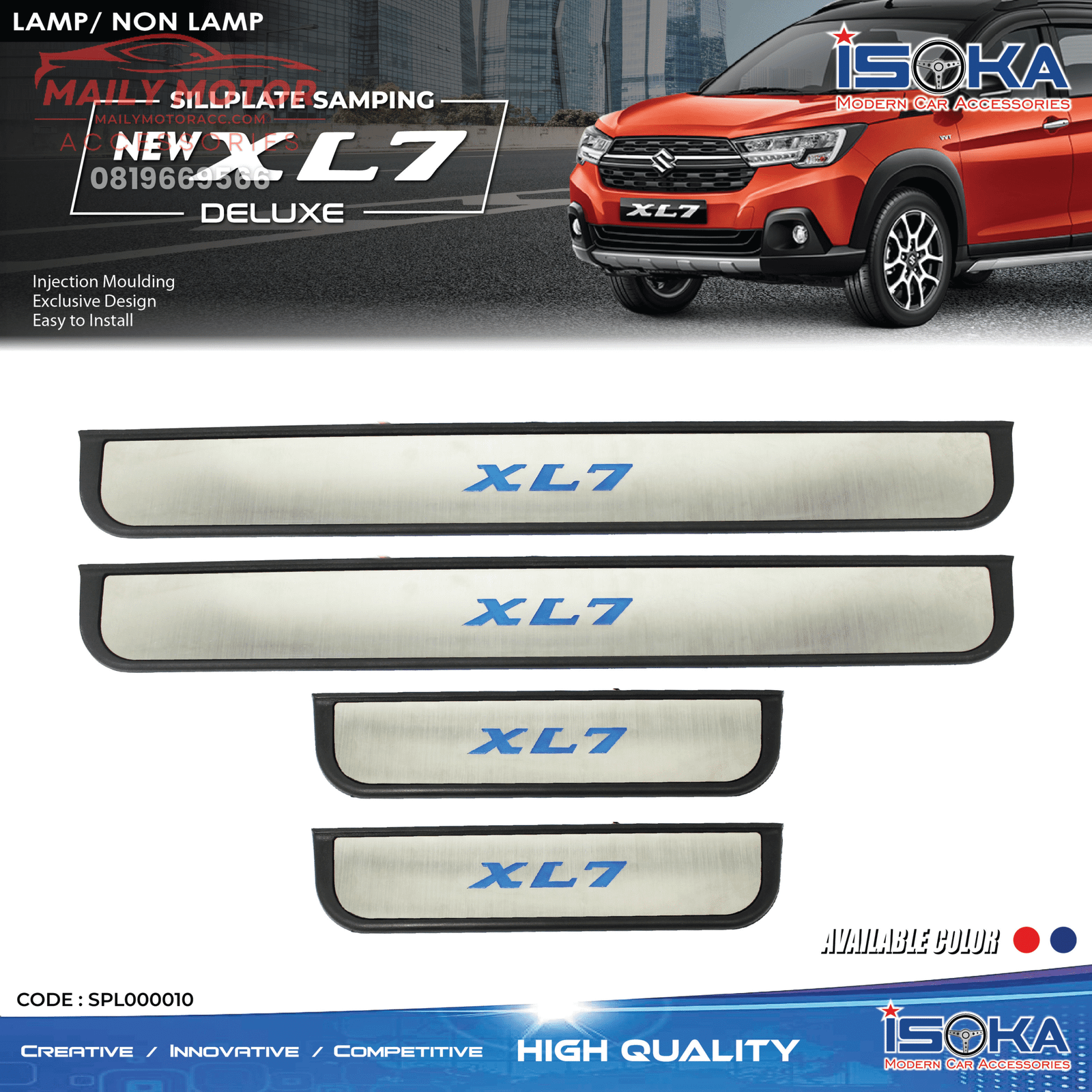 Sill Plate Samping XL7 Deluxe Silver Lamp & Non Lamp