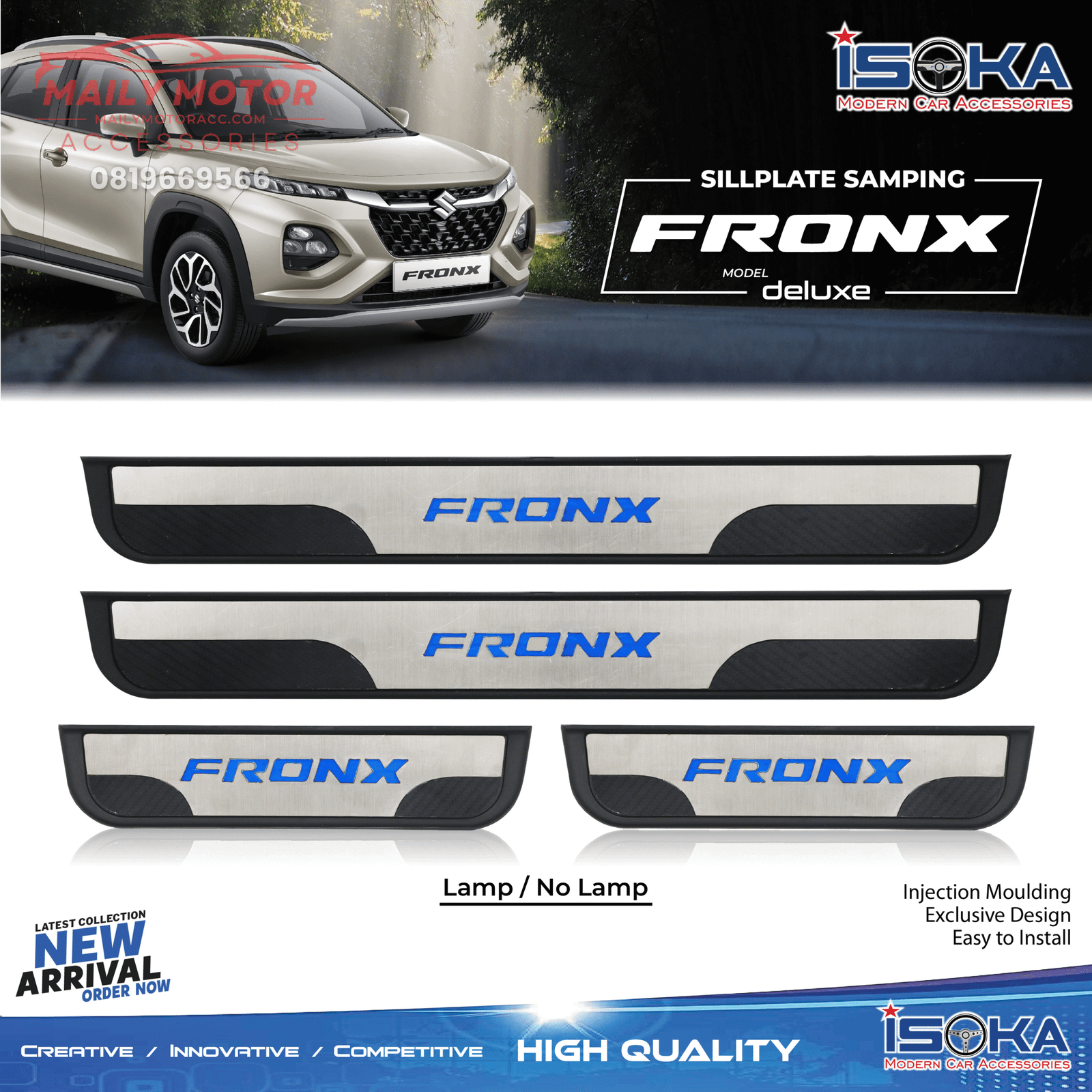 Sill Plate Samping Fronx Black Doff Lamp & Non Lamp