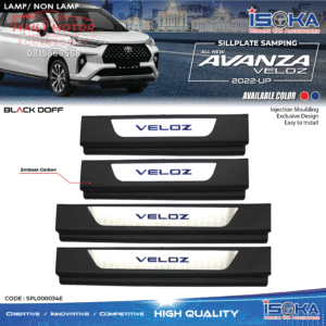 Sill Plate Samping Avanza Veloz 2022 - Up Black Doff Lamp & Non Lamp