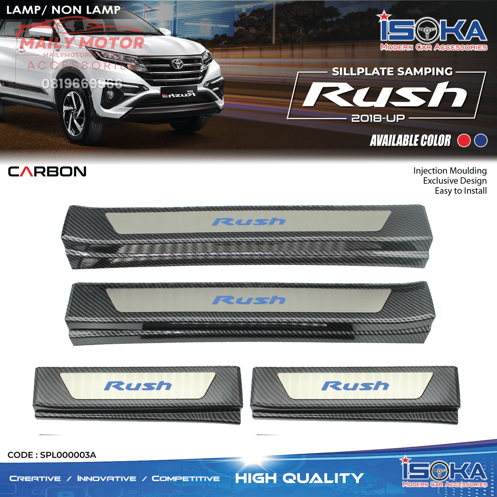 Sill Plate Samping All New Rush Carbon Lamp & Non Lamp