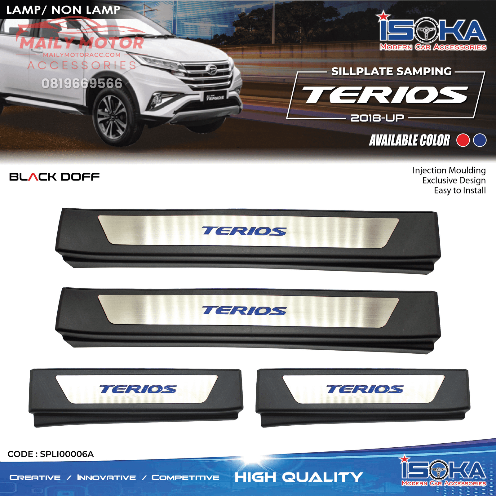 Sill Plate Samping All New Terios Black Doff Lamp & Non Lamp