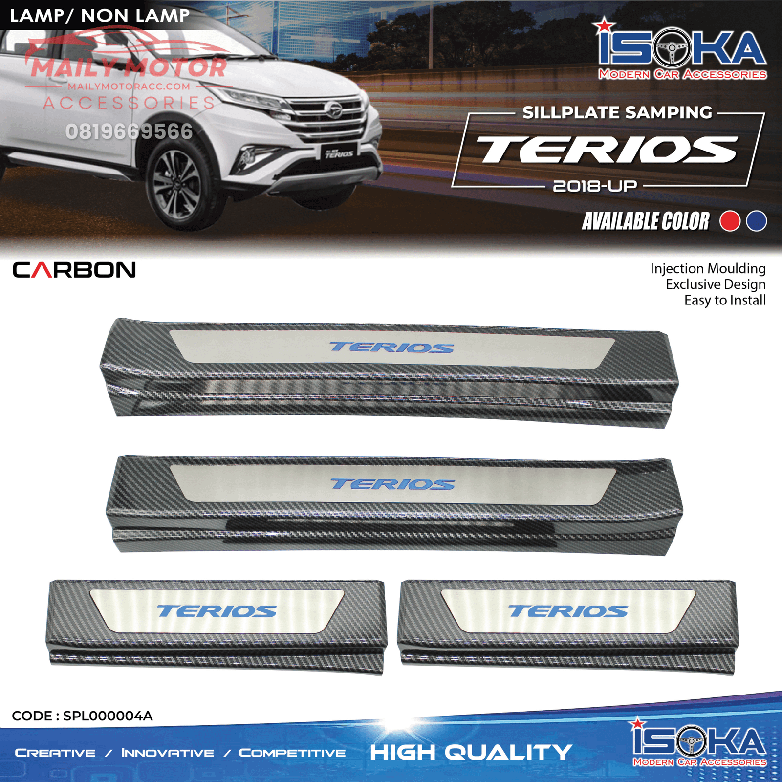 Sill Plate Samping All New Terios Carbon Lamp & Non Lamp