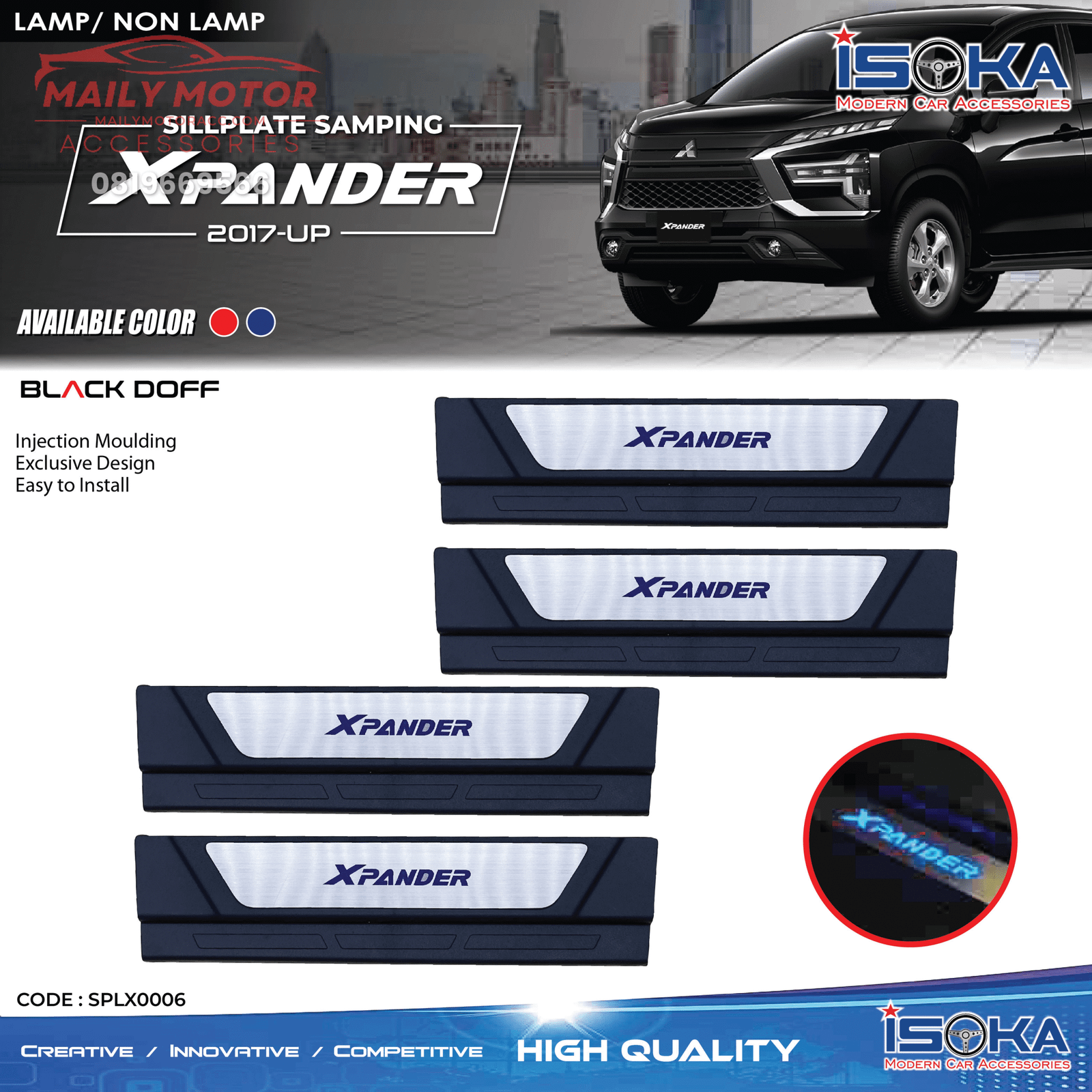 Sill Plate Samping Xpander Black Doff Lamp & Non Lamp