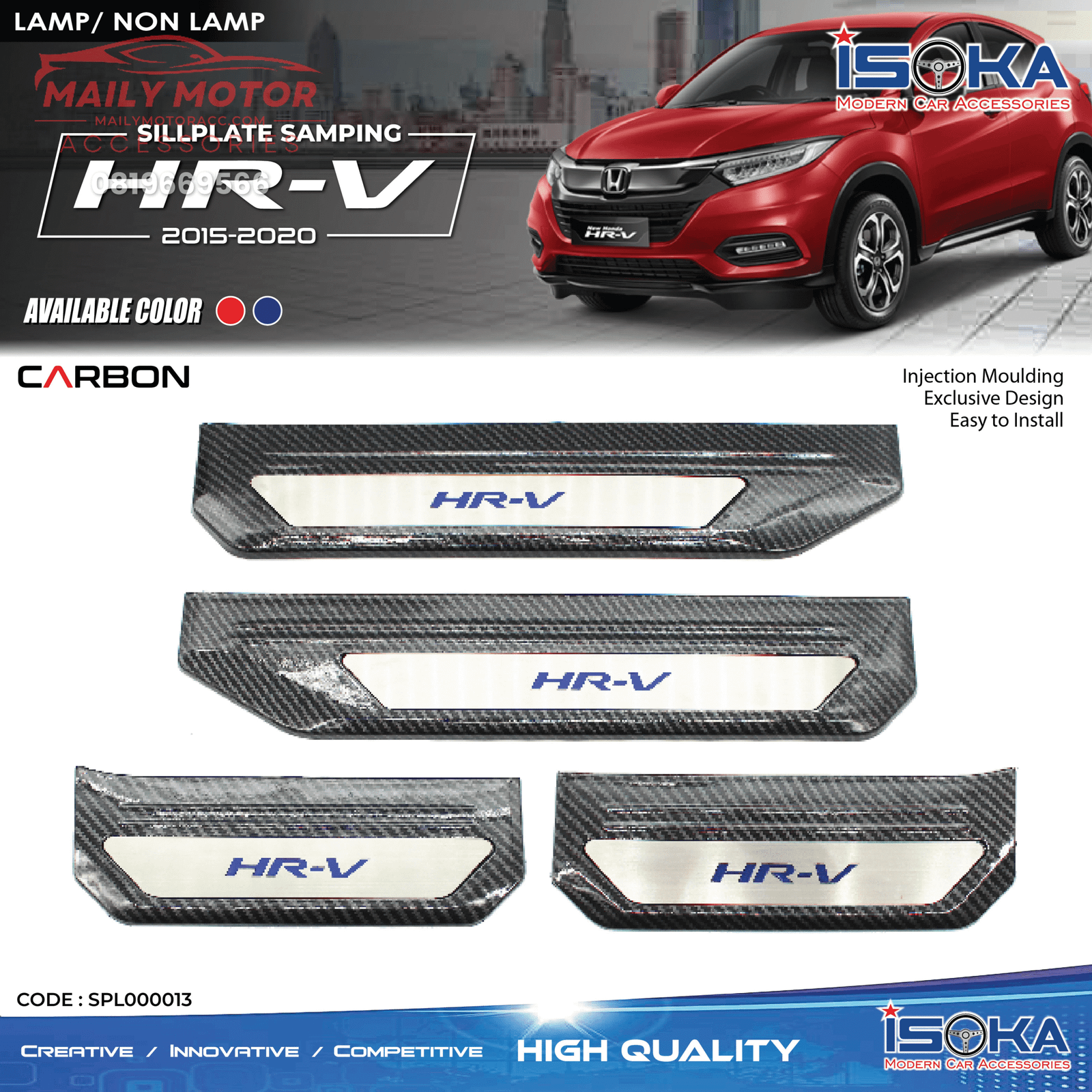 Sill Plate Samping HRV 2015 - 2020 Carbon LED & Non LED