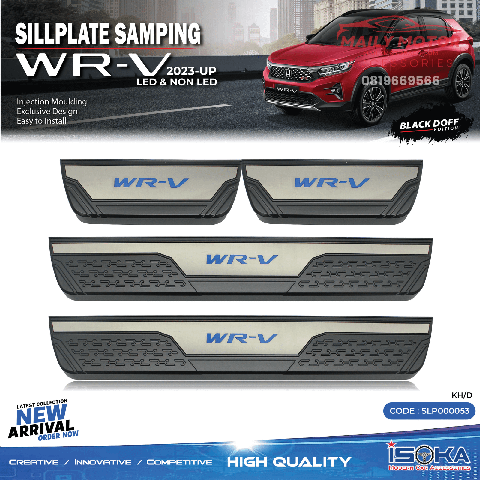 Sill Plate Samping WRV 2022 - Up Black Doff LED & Non LED