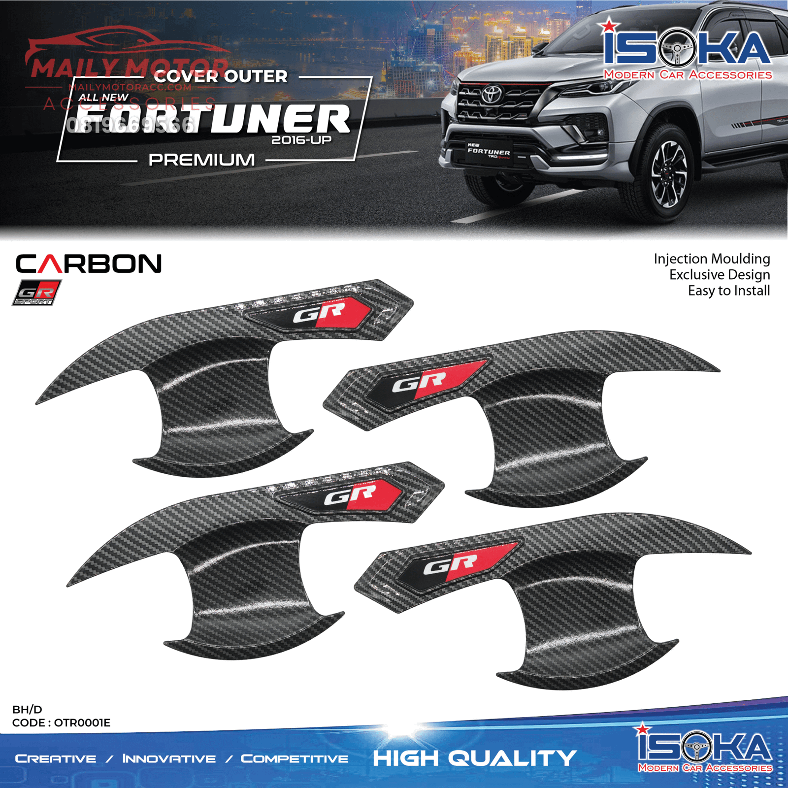 Cover Outer Fortuner 2016 - Up Gr Sport Premium Carbon