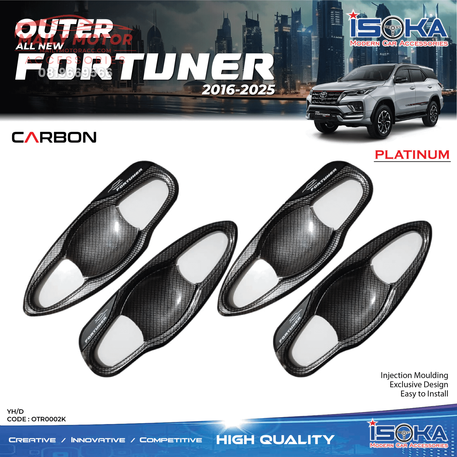 Cover Outer Fortuner 2016 - Up Platinum Carbon