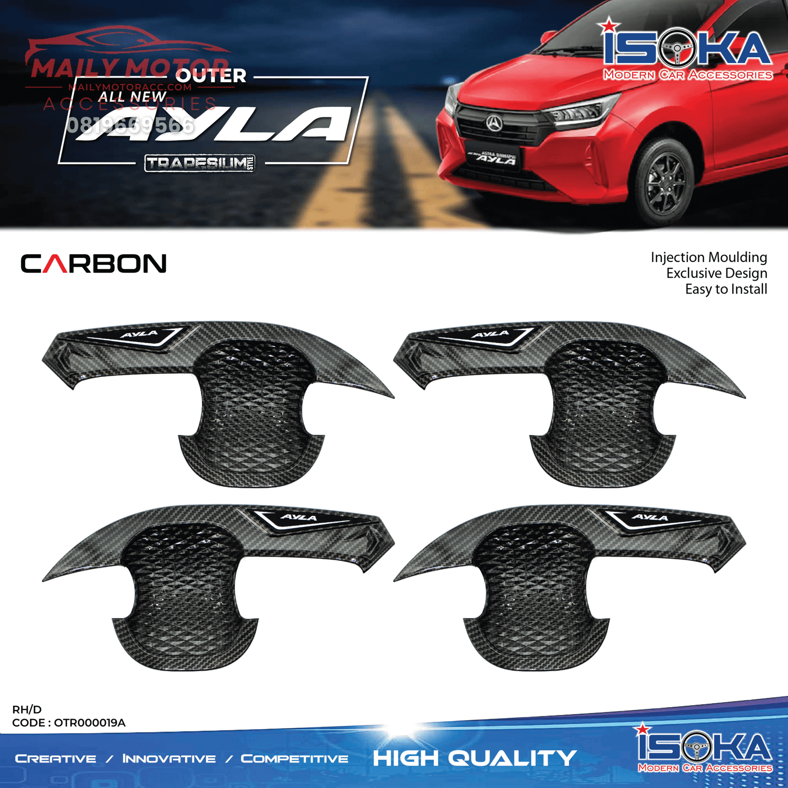 Cover Outer Agya 2023 - up Trapesium Carbon - Gambar 2