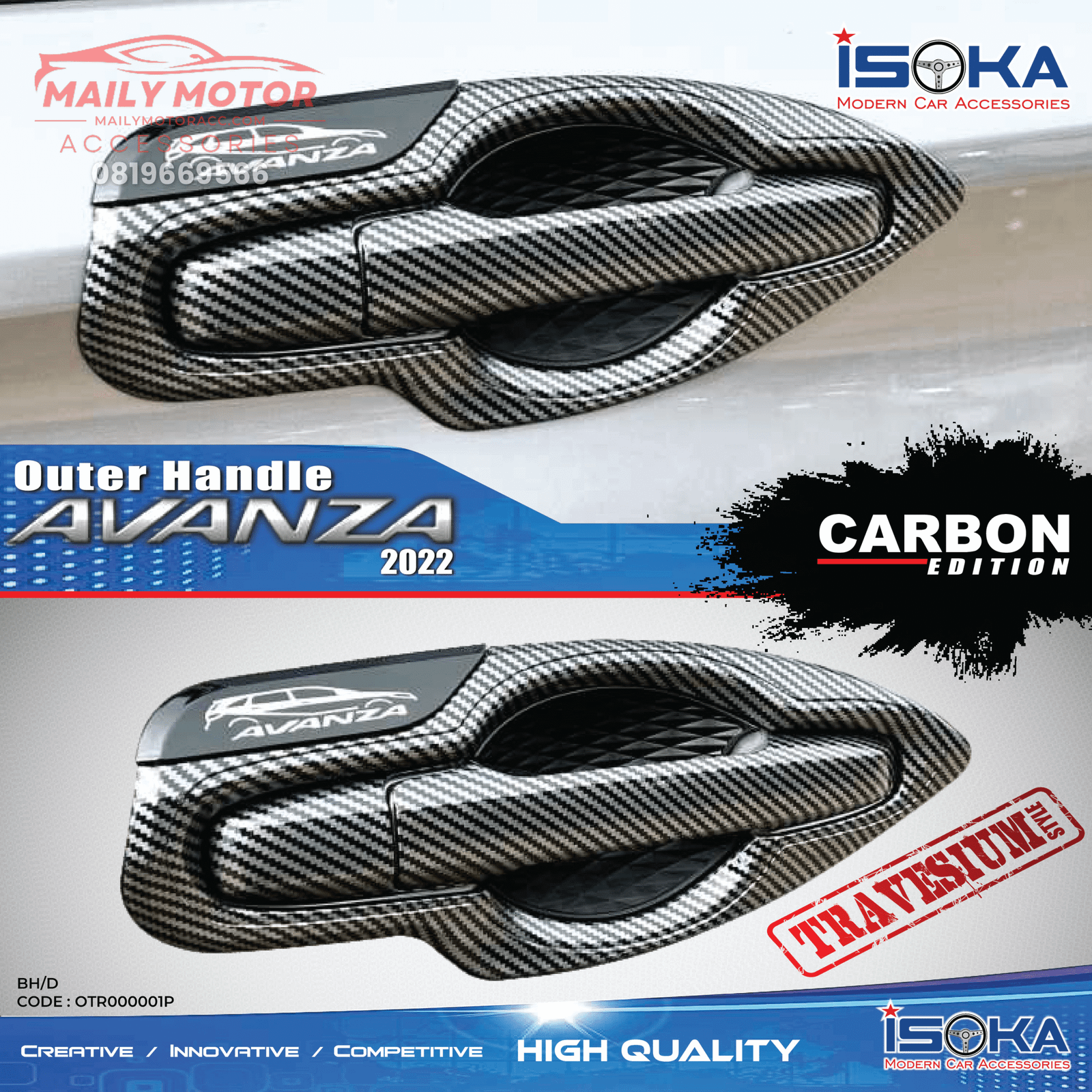 Cover Outer Avanza 2022 - up Trapesium Carbon
