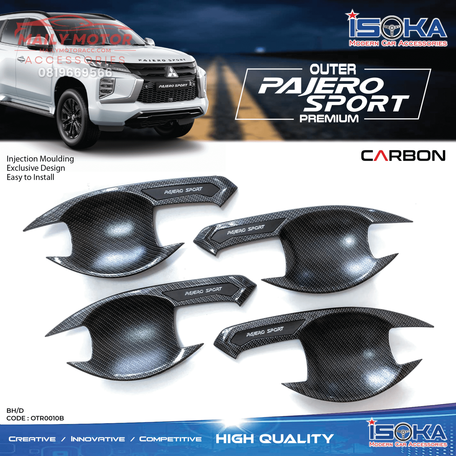 Cover Outer Pajero 2016 - up Premium Carbon