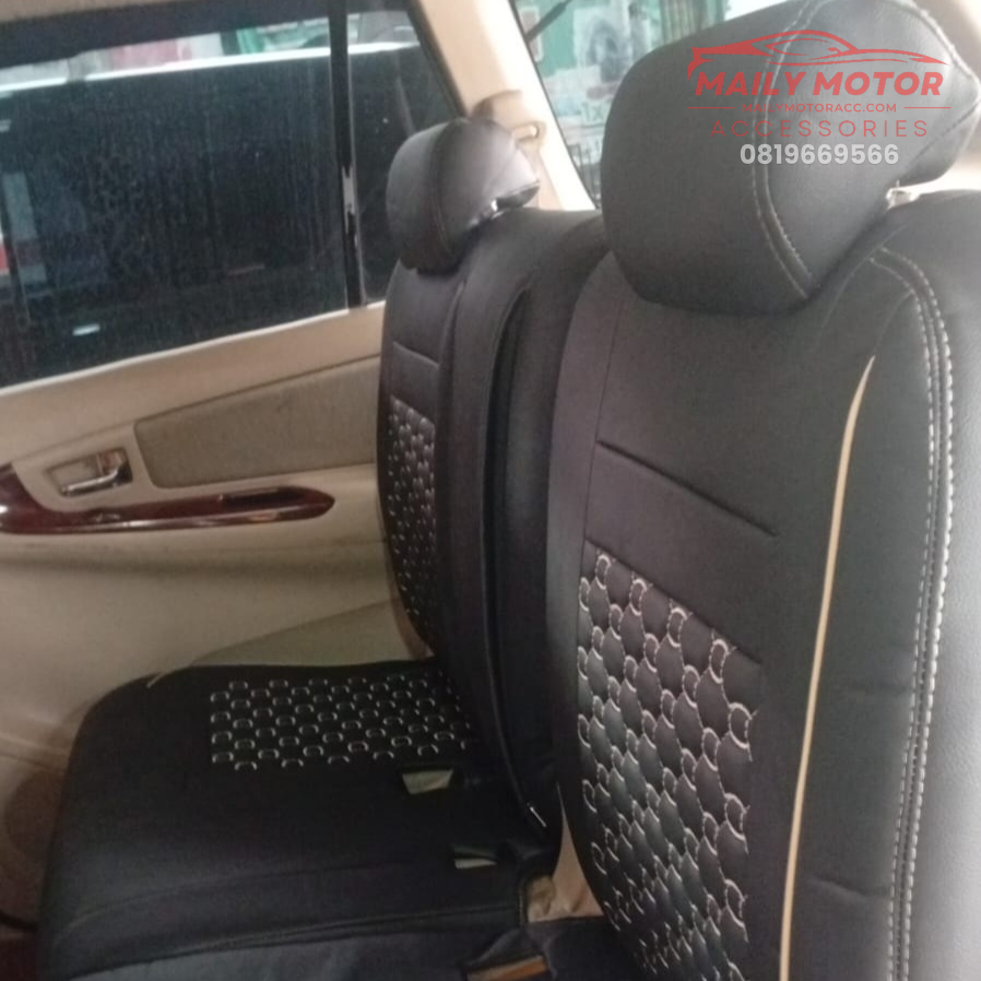 Sarung Jok Innova 2008 - Up Type V Model Zavier Hitam Cappucino - Gambar 2