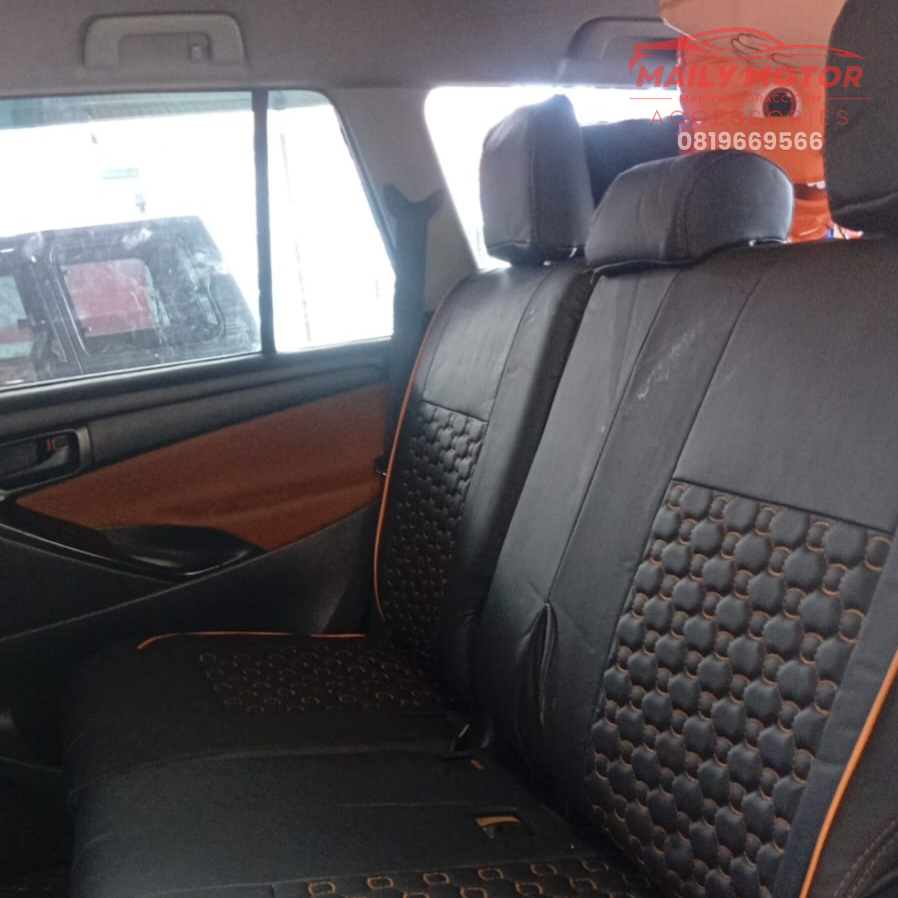Sarung Jok Innova Reborn Type G Model Zavier Hitam Caramel - Gambar 2