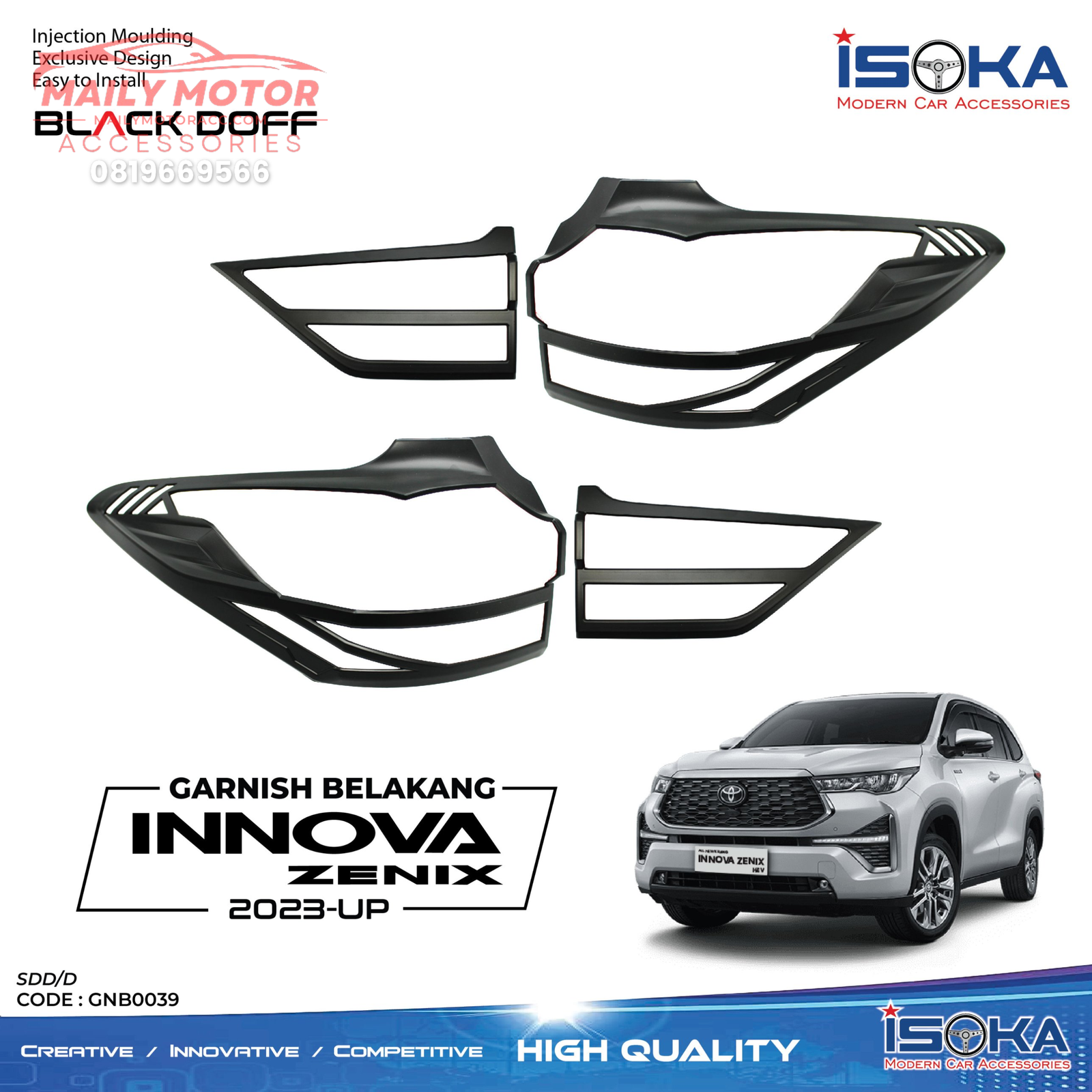 Garnish Belakang Innova Zenix 2023 - Up Black Doff - Gambar 2