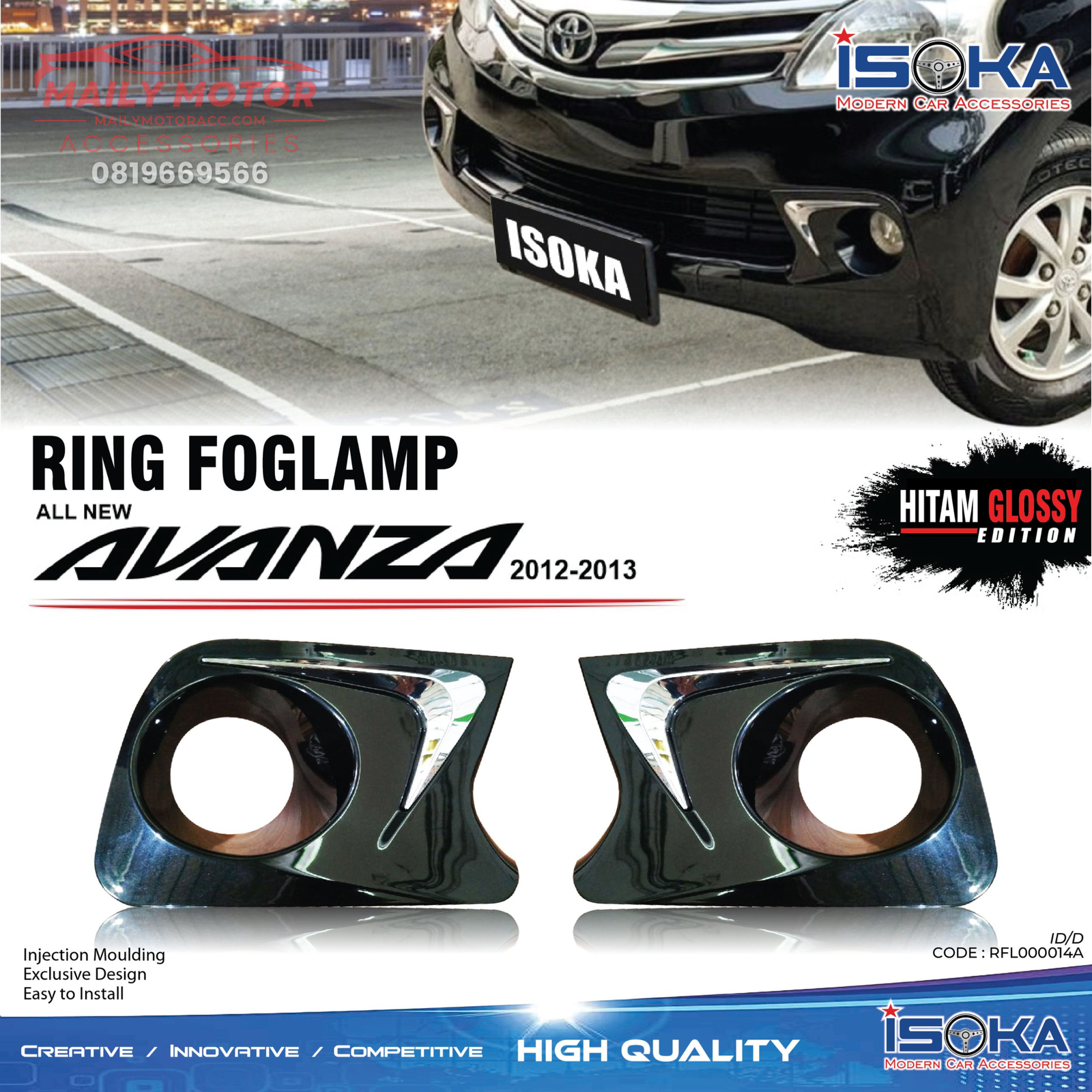 Ring Fog Lamp Avanza 2012 - 2013 Hitam Glossy