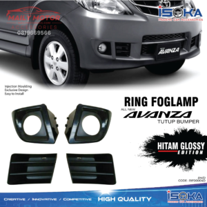 Ring Fog Lamp Avanza 2007 - 2011 vvti Type G Hitam Glossy Plus Cover Bumper