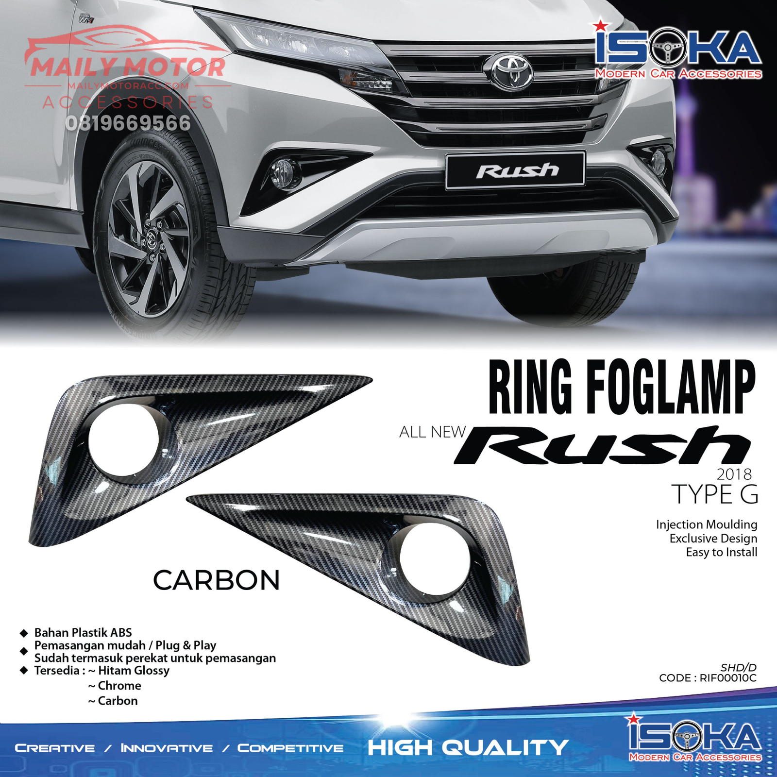 Ring Fog Lamp Rush 2018 Type G Carbon