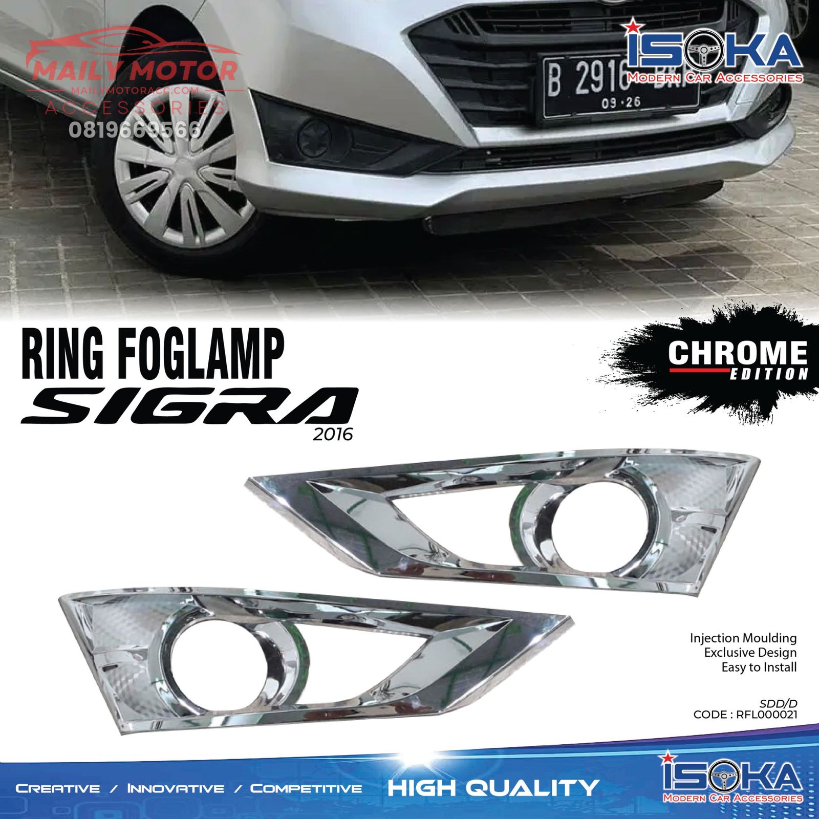 Ring Fog Lamp Sigra Model Ganti Crome